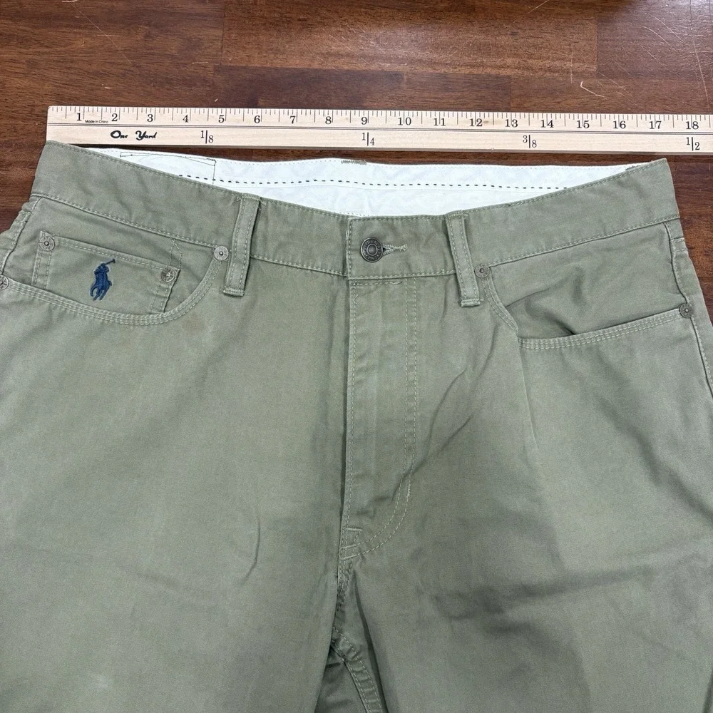 Polo Ralph Lauren Olive Green Pants Mens 34x30 Polo Player Logo Cotton‎